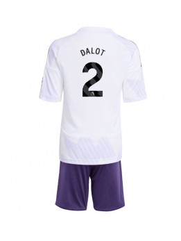 Manchester United Diogo Dalot #2 Replika Borta Kläder Barn 2025-26 Kortärmad (+ byxor)